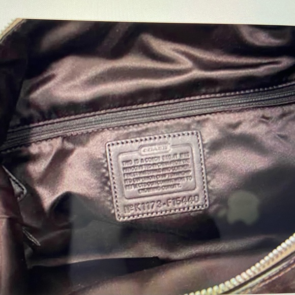 COACH Tan/Brown Ashley Signature Satin Satchel 2WAY Convertible Detachable Strap - Picture 3 of 14